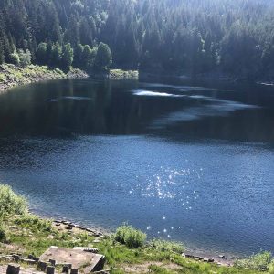 Lac noir proche d'Orbey étape de la traversée du massif des Vosges